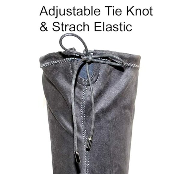 Pointed Toe Gray Over-the-Knee Stiletto Boots – Suede Finish  Statement Style - Picture 9 of 9